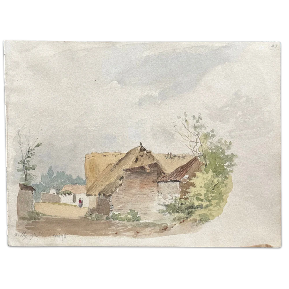19th Century French Watercolor Painting by Alphonse Baril (43a)