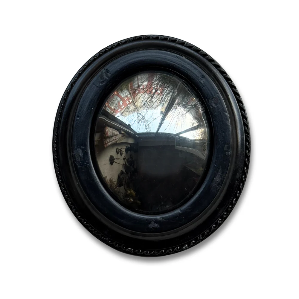 19th-century Small Convex French Mirror #2