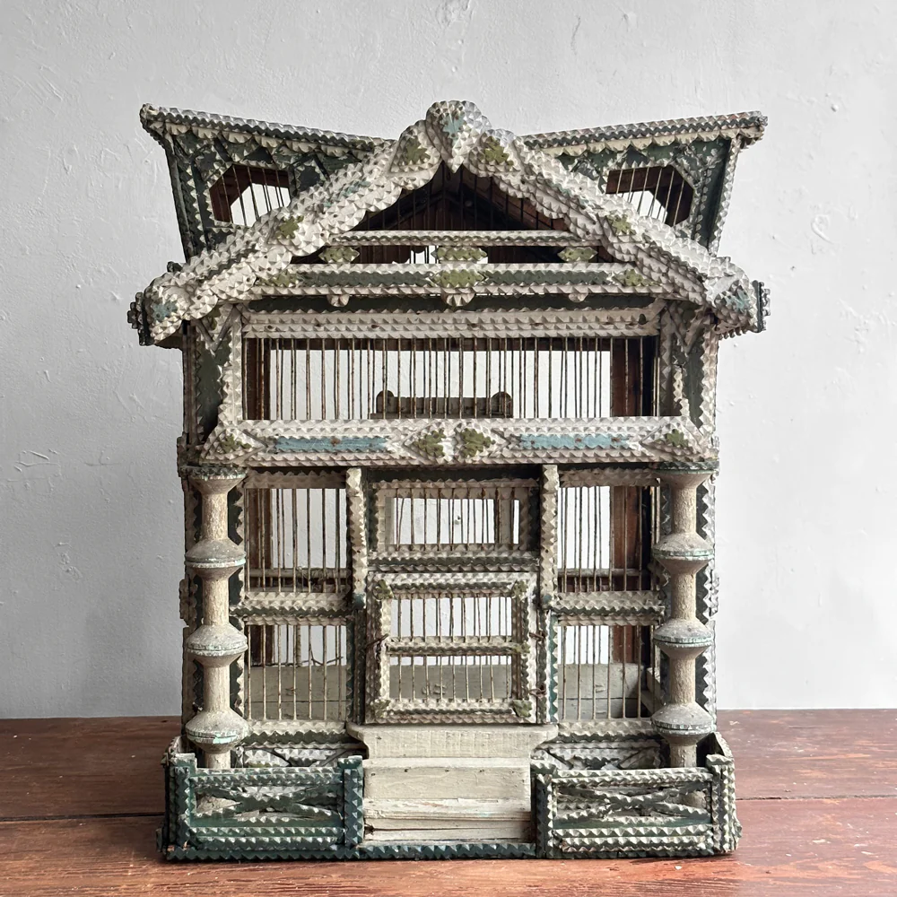 Antique Folk Art Painted Bird House