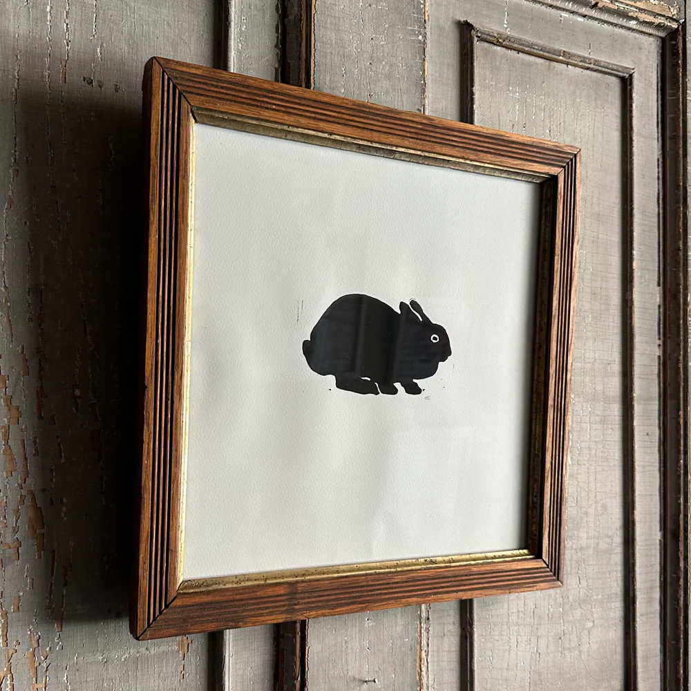 "Bunny 3" in a Vintage Frame - Image 2
