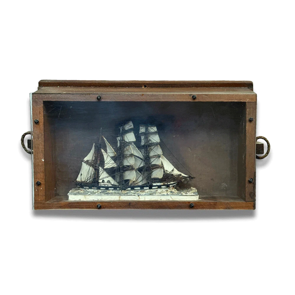 Early 20th-century Tiny American Ship Diorama