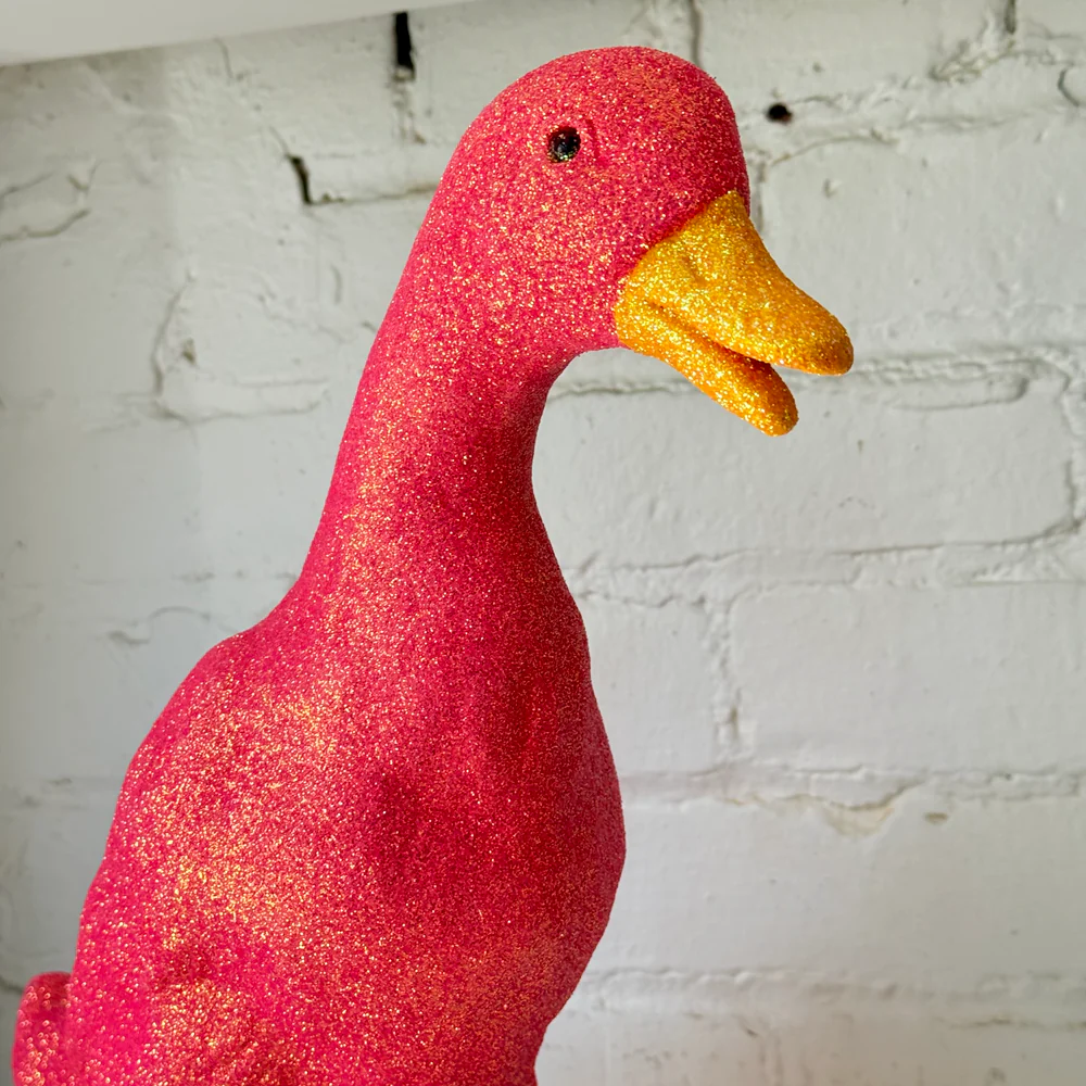 Ino Schaller Large Glitter Duck in Hot Pink - Image 2