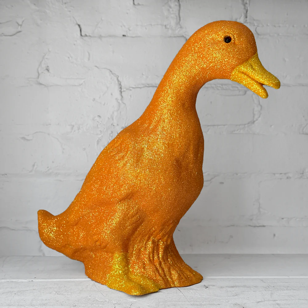 Ino Schaller Large Glitter Duck in Light Orange