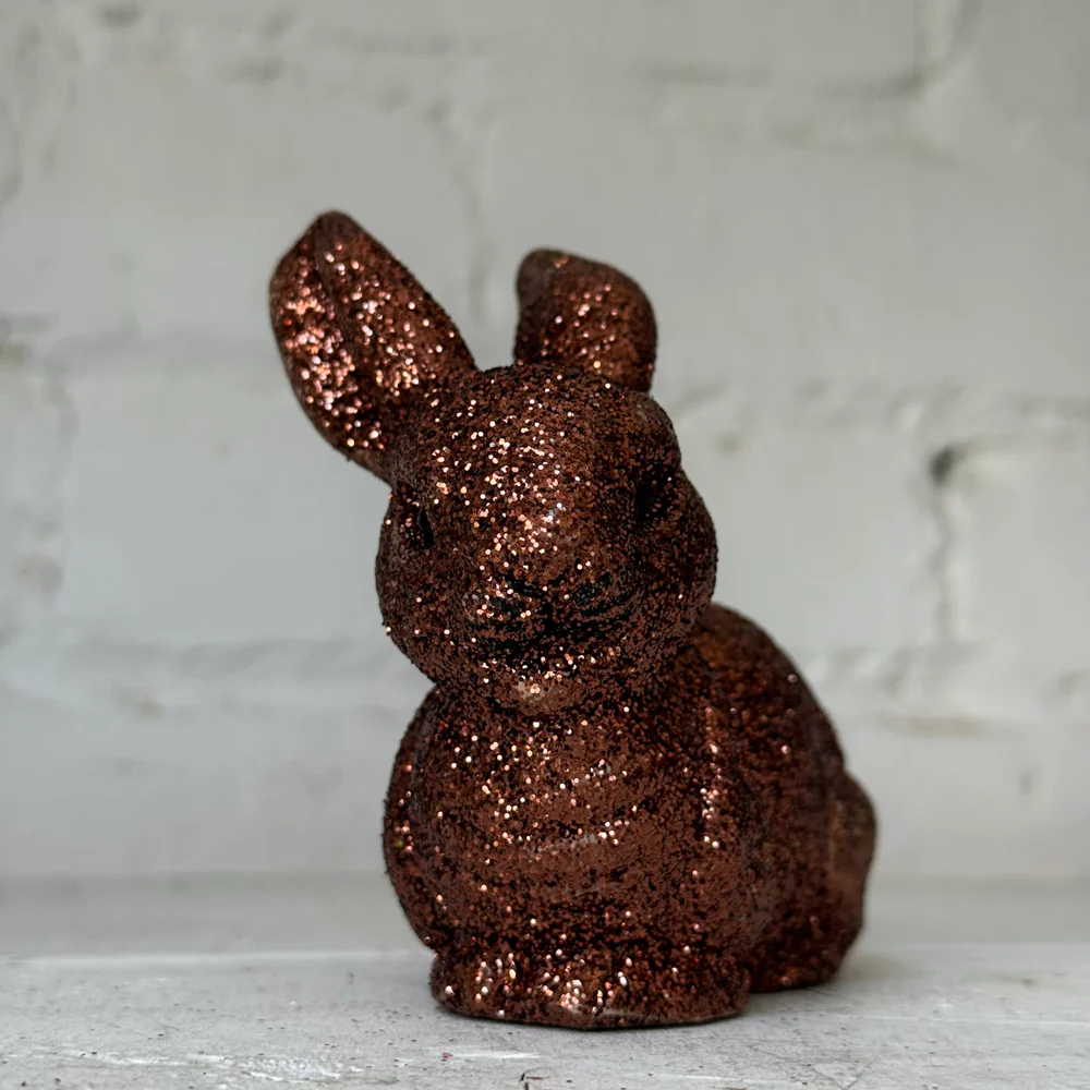 Ino Schaller Extra-Small Lying Glitter Bunny in Brown - Image 2