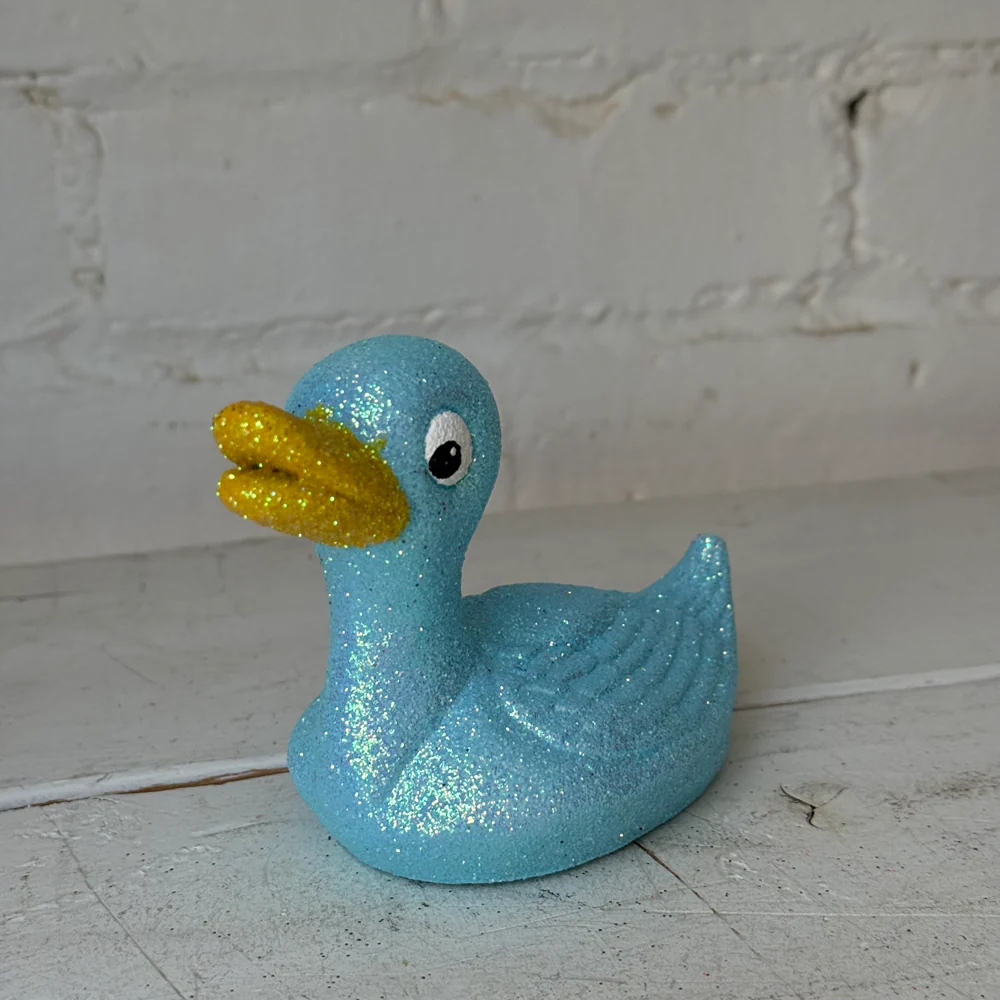 Ino Schaller Small Swimming Glitter Duck in Light Blue - Image 3