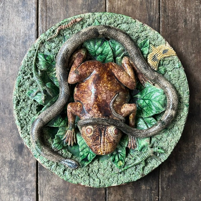 Manuel Mafra Portuguese Palissy-Style Earthenware Charger