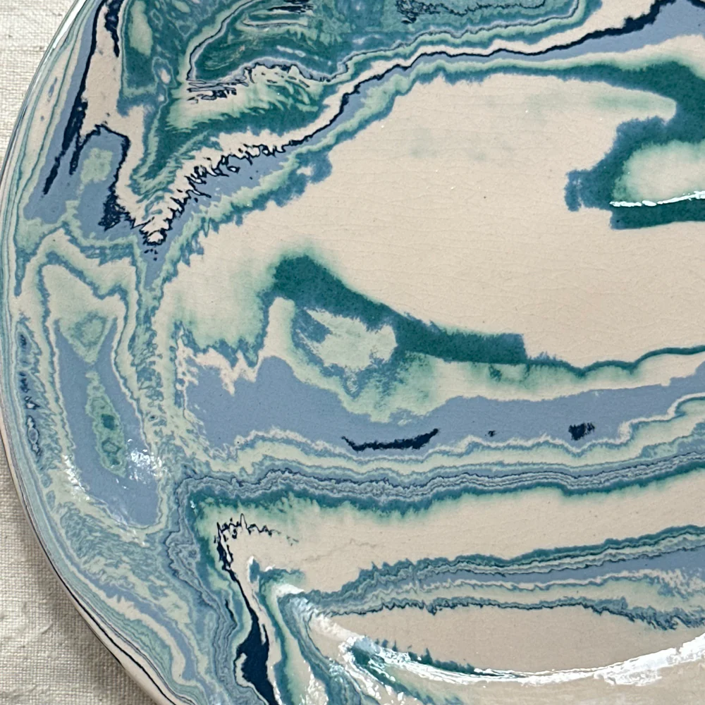 Marbled Dinner Plate in Bora Bora (BC #726) - Image 2