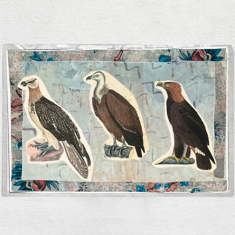 One of a Kind Collaged Birds Table Mat (#628)