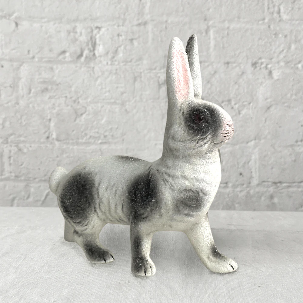 Papier-Mâché Black & White Walking Beaded Bunny