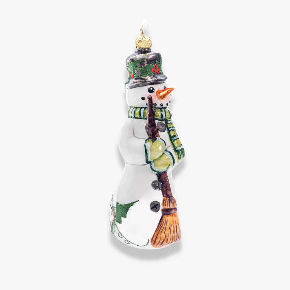 Snowman With Broomstick Ornament