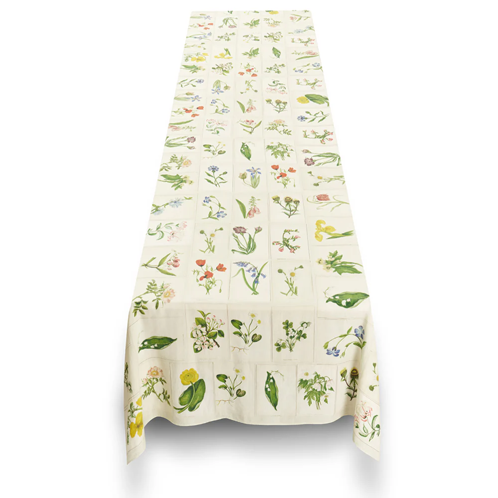 Summerill & Bishop x John Derian "Botanical Tiles" Linen Napkin Set of 6 - Image 3