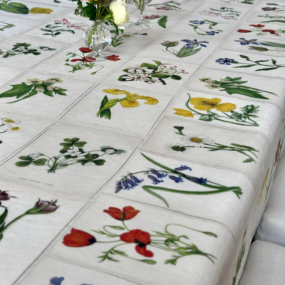 Summerill & Bishop x John Derian "Botanical Tiles" Tablecloth - Image 3