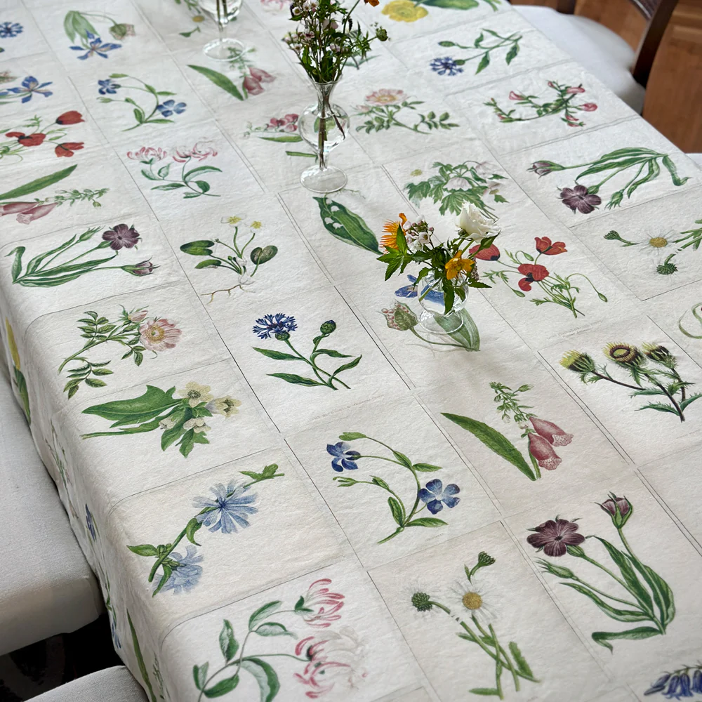Summerill & Bishop x John Derian "Botanical Tiles" Tablecloth - Image 4