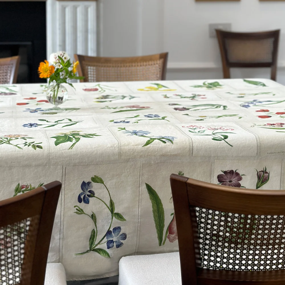 Summerill & Bishop x John Derian "Botanical Tiles" Tablecloth - Image 5