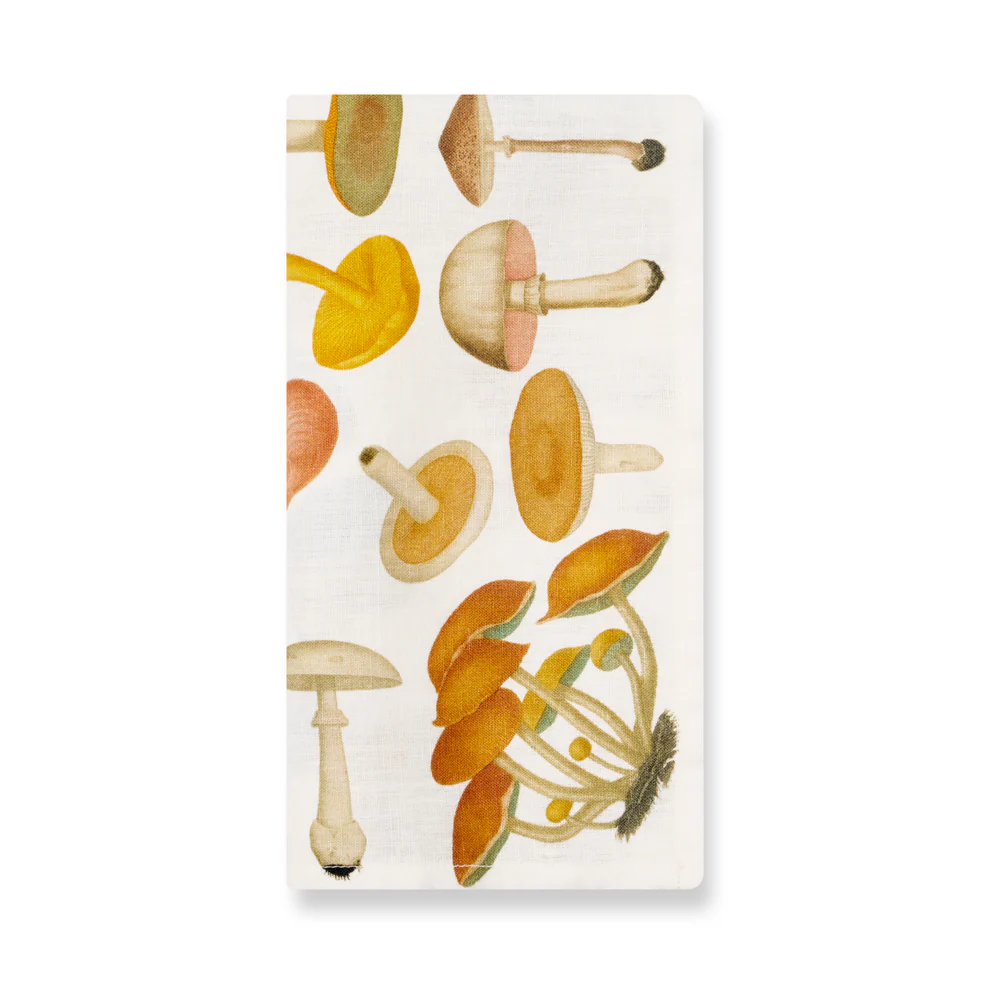 Summerill & Bishop x John Derian "Fungi" Linen Napkin Set of 6 in White - Image 2