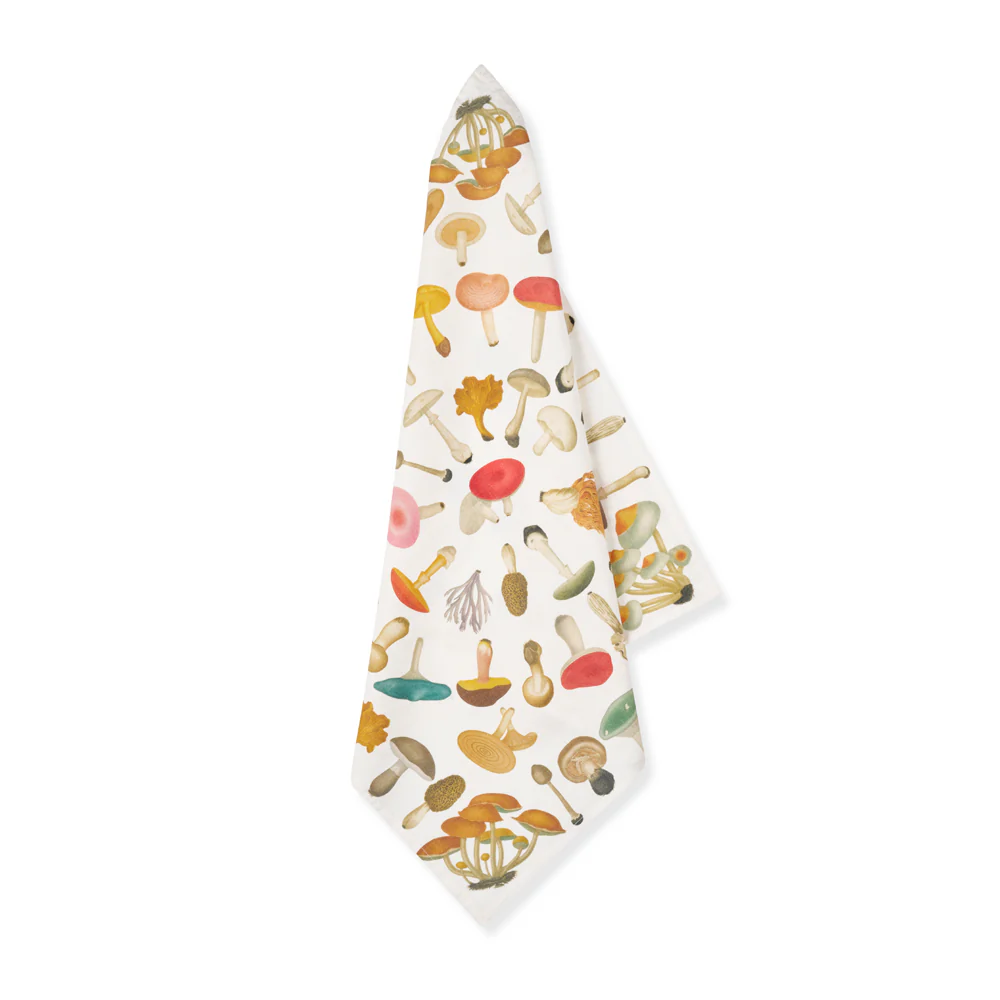 Summerill & Bishop x John Derian "Fungi" Linen Napkin Set of 6 in White - Image 3