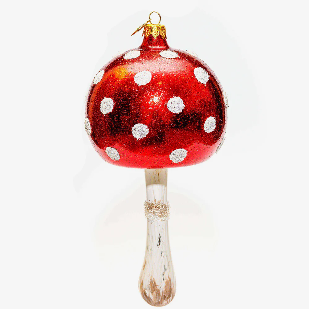 Red Glitter Toadstool Ornament